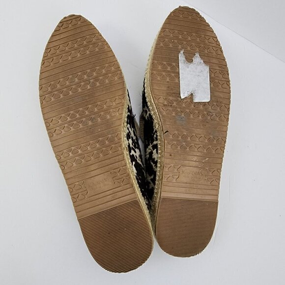 Kaanas Brown Cow Print espadrilles Slip-On Mules 38.5 Hair - Picture 7 of 7